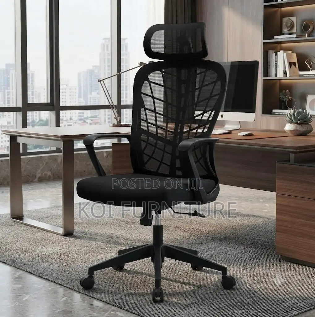 Office Chairs; Mesh High Back Ergonomic Office Recliner Fabric Seat