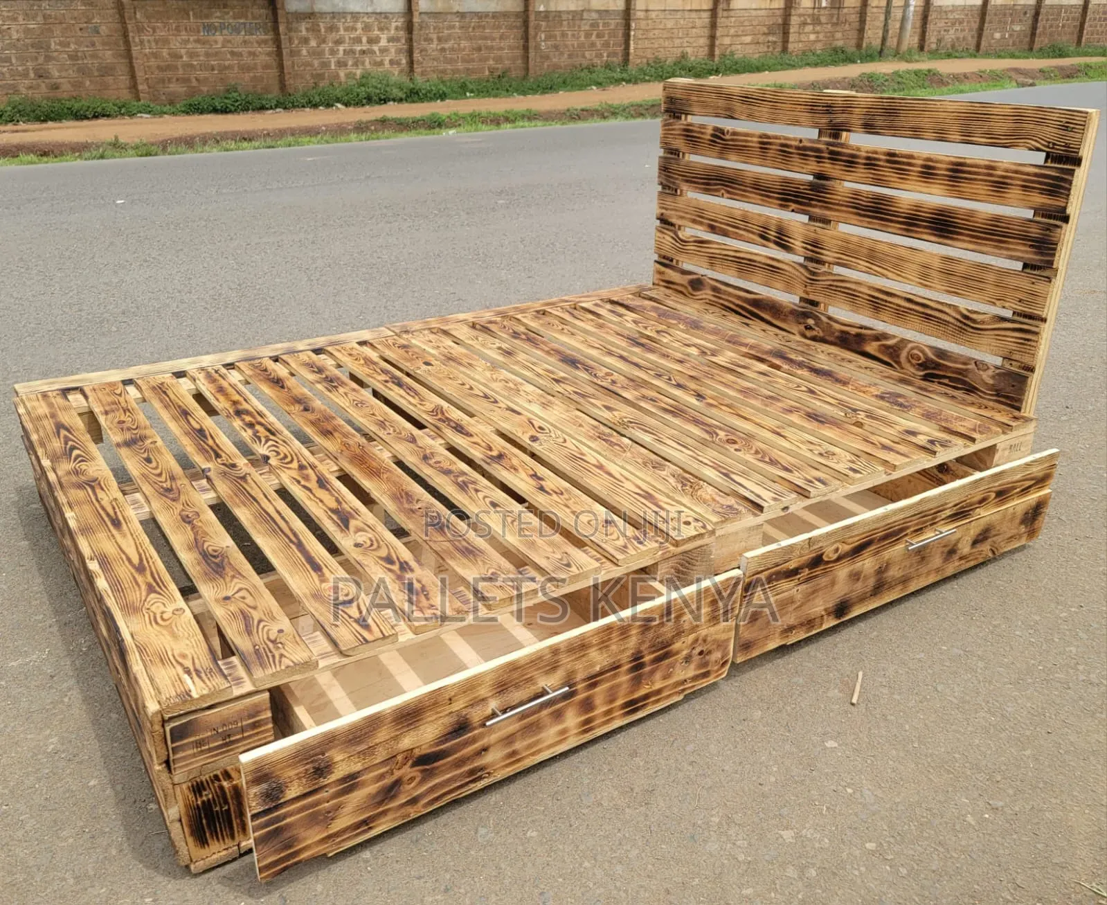 5×6 Pallet Bed With Drawers – Strong Wooden Bed. 887