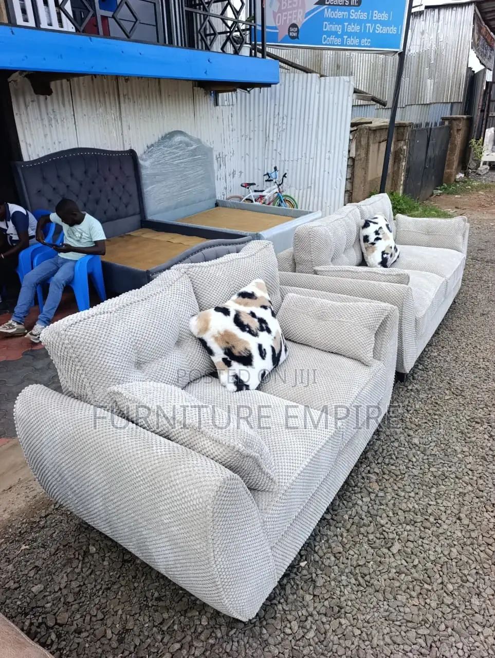 5 Seater 3+2 Butterfly Sofa Set With Cushions
