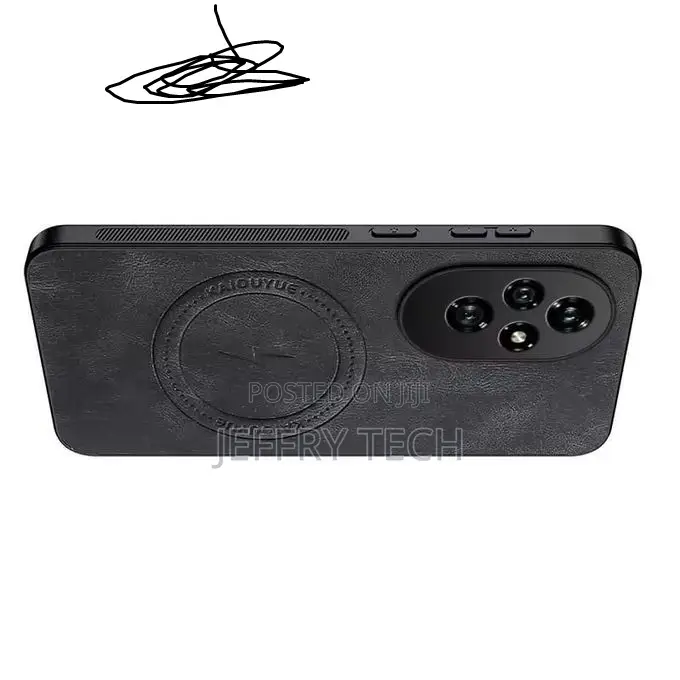 Honor 200 Magnetic Matte Pu Leather Camera Lens Protection Back Case