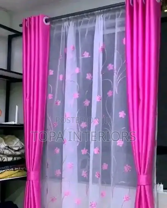 Baby Pink Curtains for General Home Decoration and Privacy