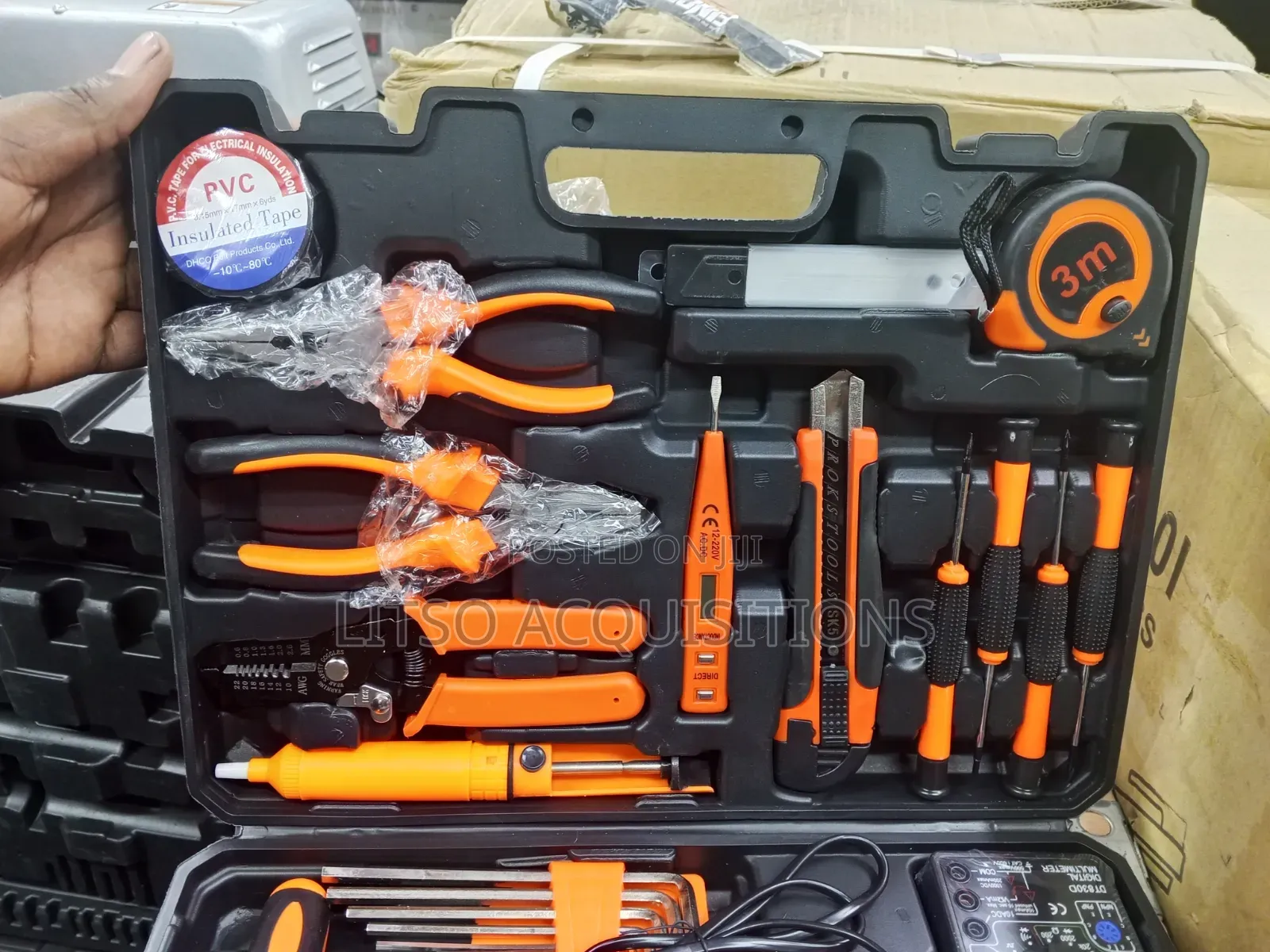 Professional 16-Piece Electrician Tool Kit With Voltage Tester