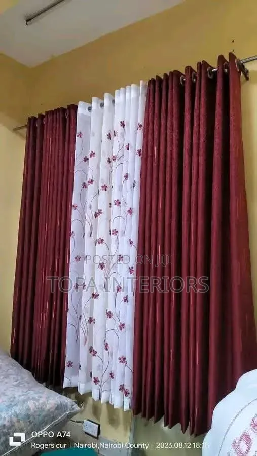 Maroon Curtains for Home Window Decoration