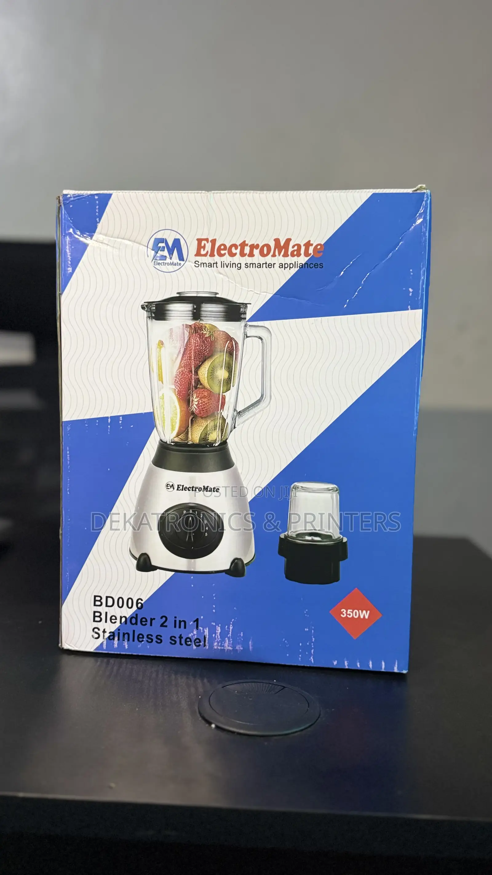 Electromate 1.5l 2 in 1 Blender With Glass Jar