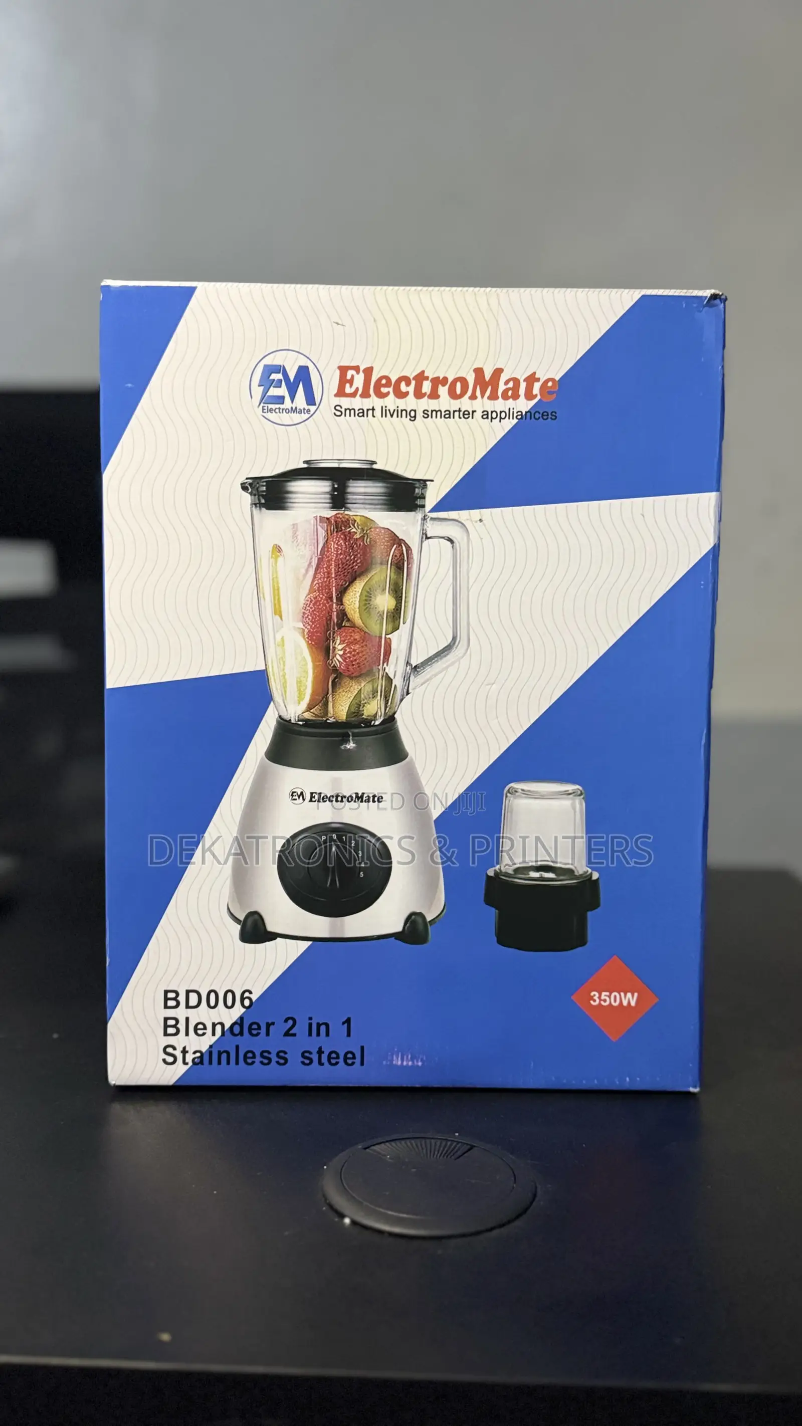 Electromate 1.5l 2 in 1 Blender With Glass Jar