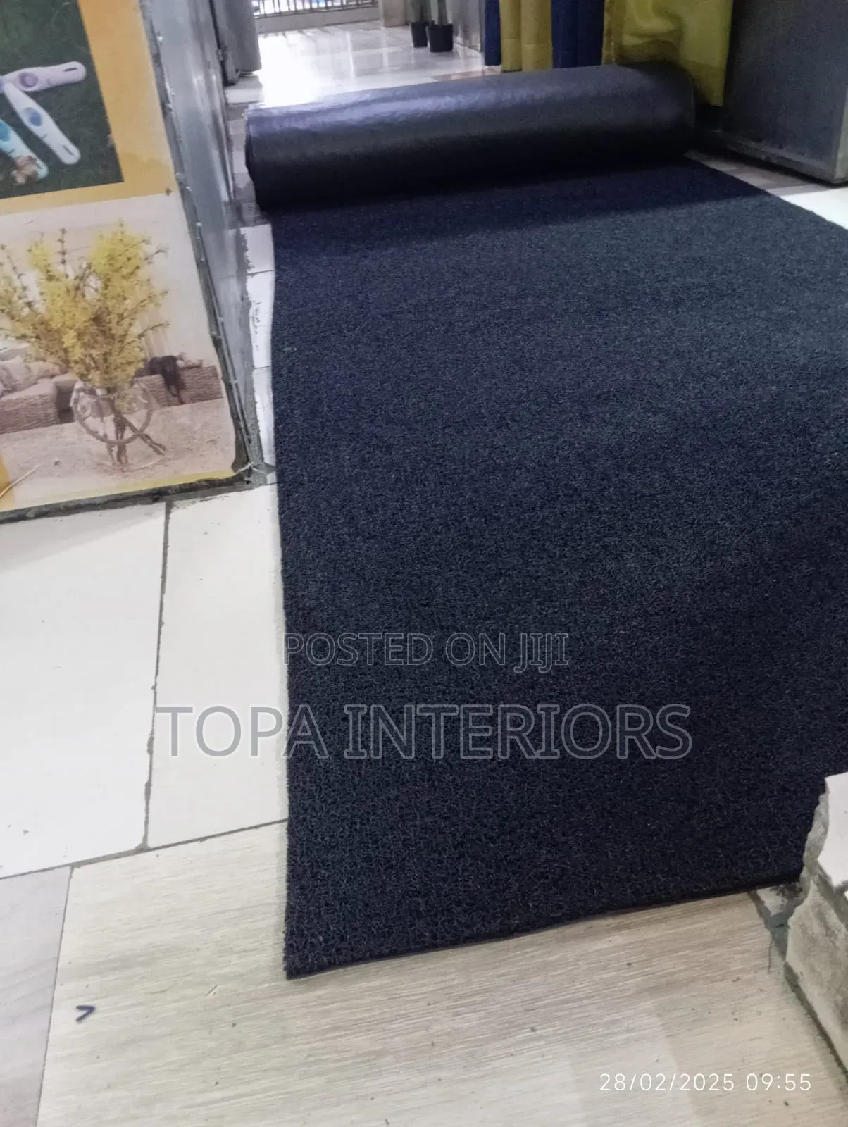Black Spaghetti PVC Antislip Rubber Mats for Outdoor Rugs