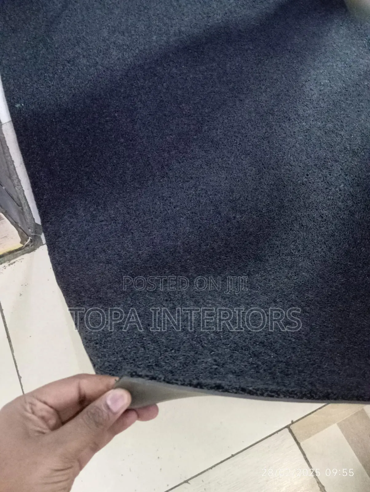 Black Spaghetti PVC Antislip Rubber Mats for Outdoor Rugs