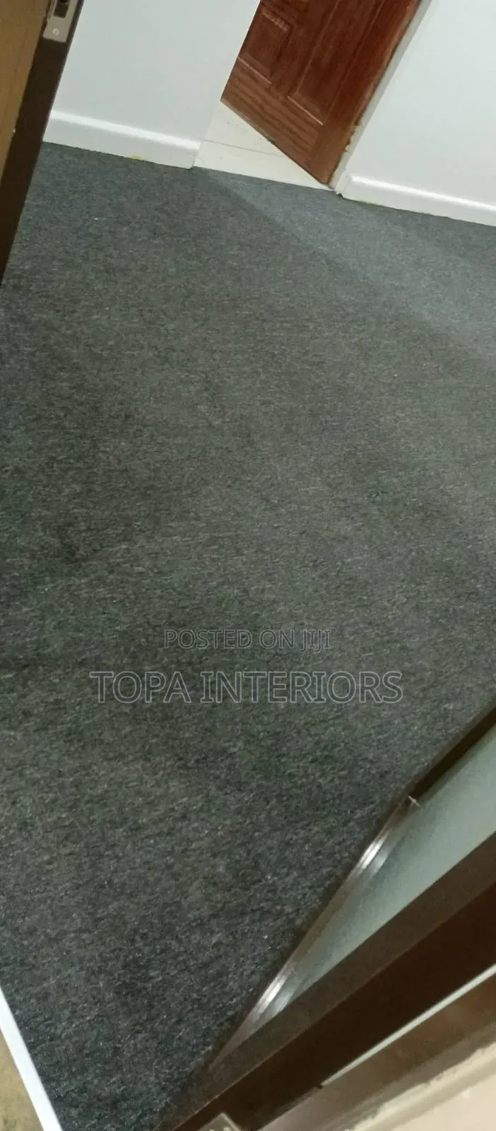 Coal Grey Office Floor Wall to Wall Carpets Installation