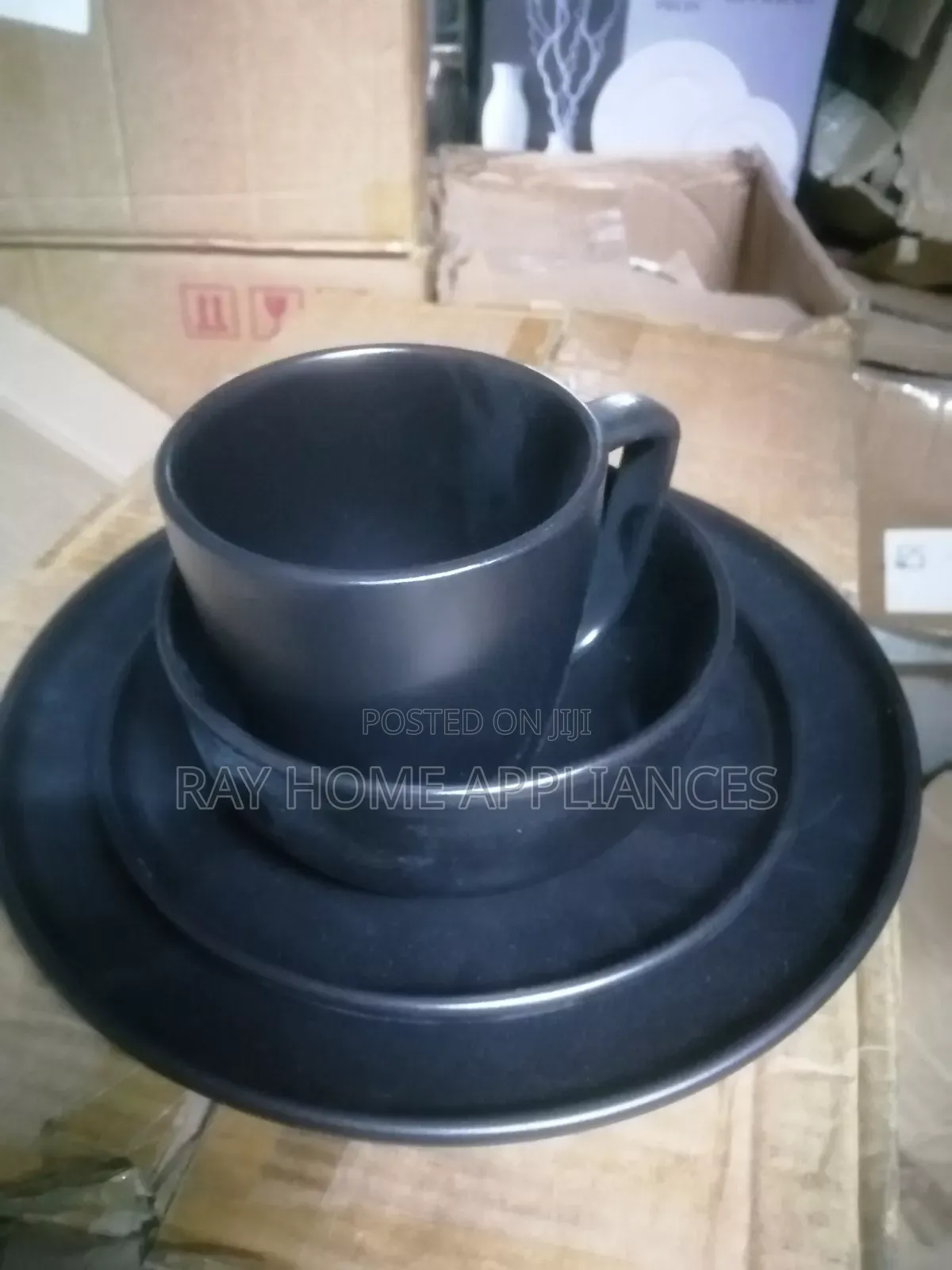 High Quality Black 24 Pieces Dinner Set