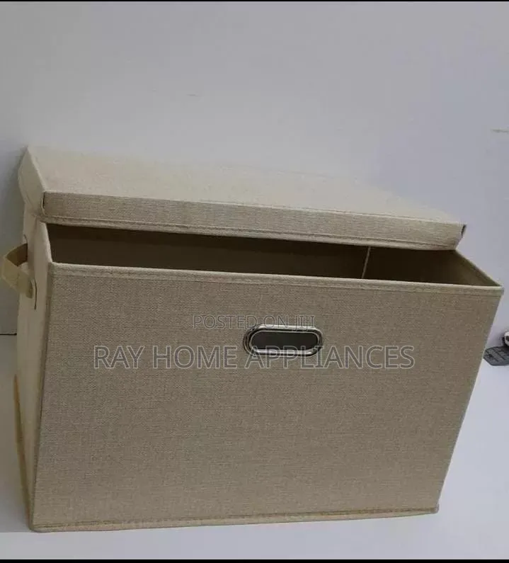 Foldable Storage Box With Lid Colours: Cream, Grey