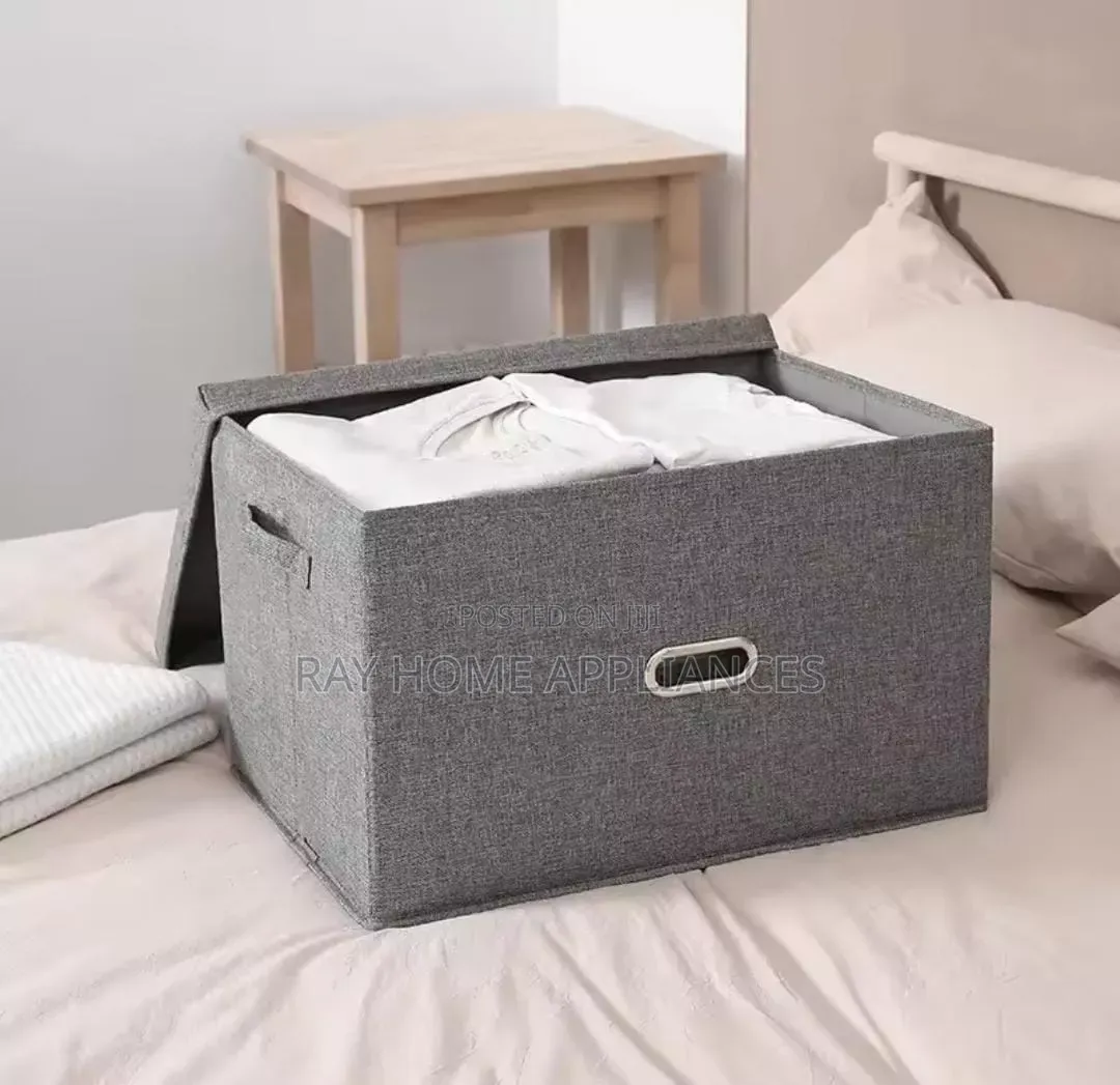 Foldable Storage Box With Lid Colours: Cream, Grey