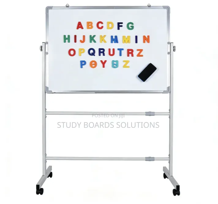 3ft X 2ft Magnetic Mobile Whiteboard With Lockable Wheels