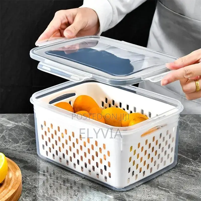 3 Piece Set Fridge Storage Container With Strainer