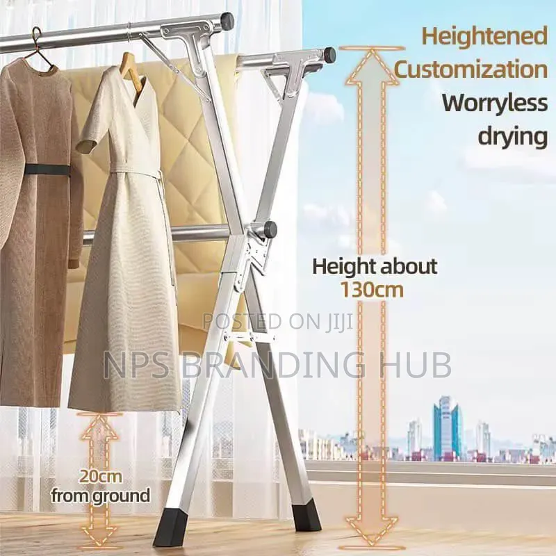 Stainles Steel Retractable Double Tier Folding Drying Rack(Be