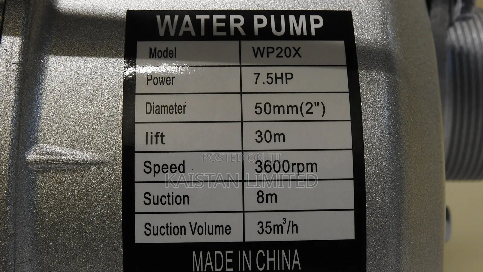 2 Inch Water Pump 7.5hp Petrol Engine – 30m Lift Wp20x
