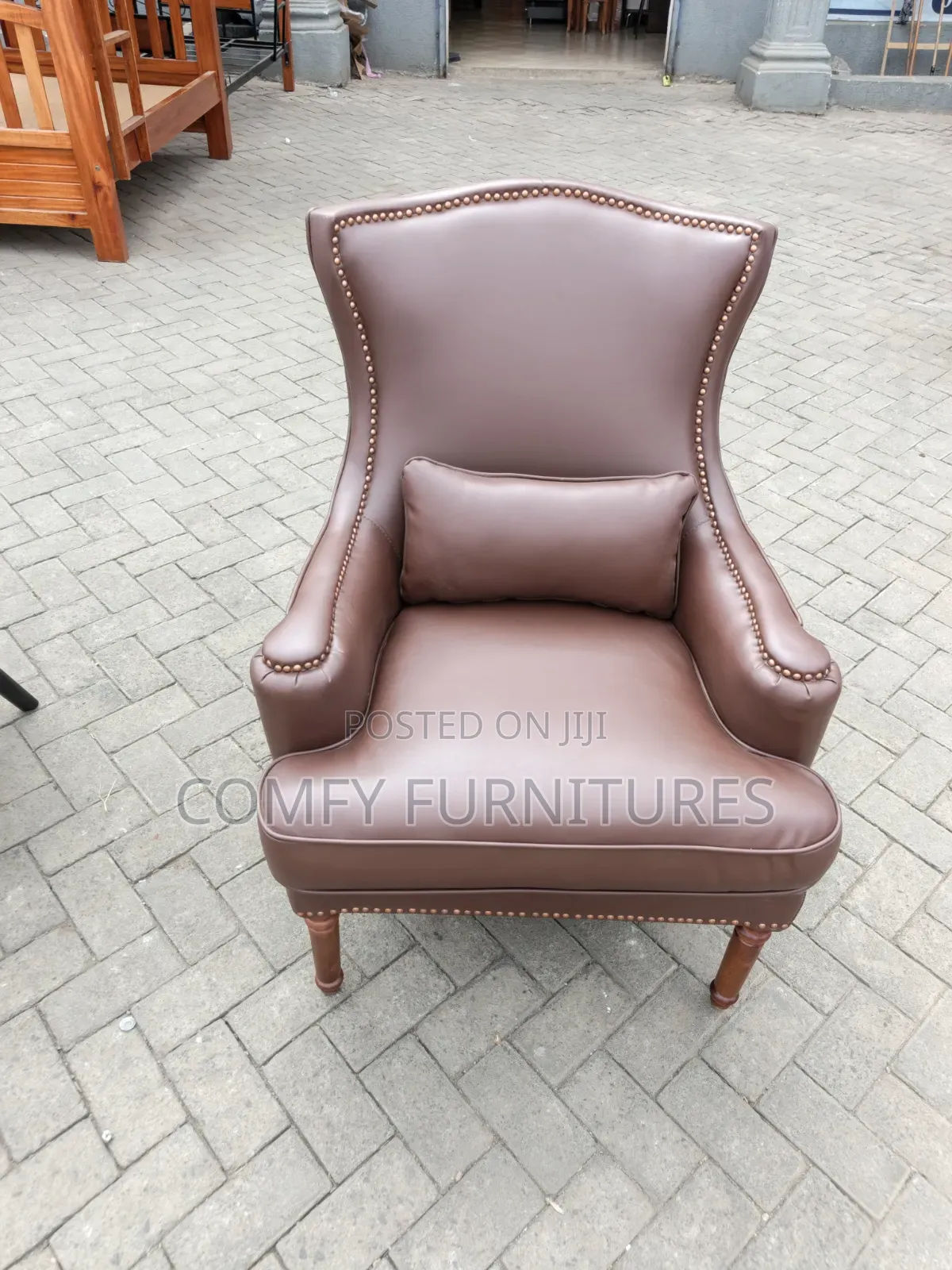 Modern Brown Accent Armchair