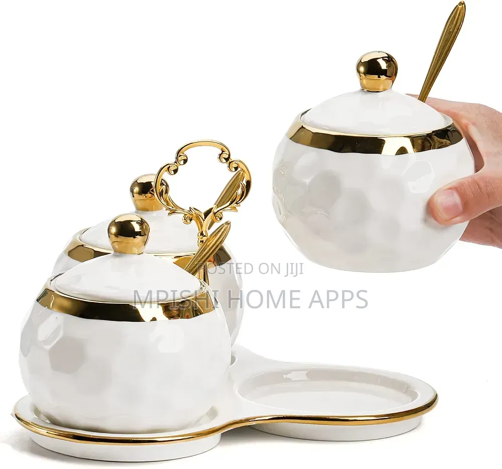 3 in 1 Sugar Canisters With Triangle Shape Stand