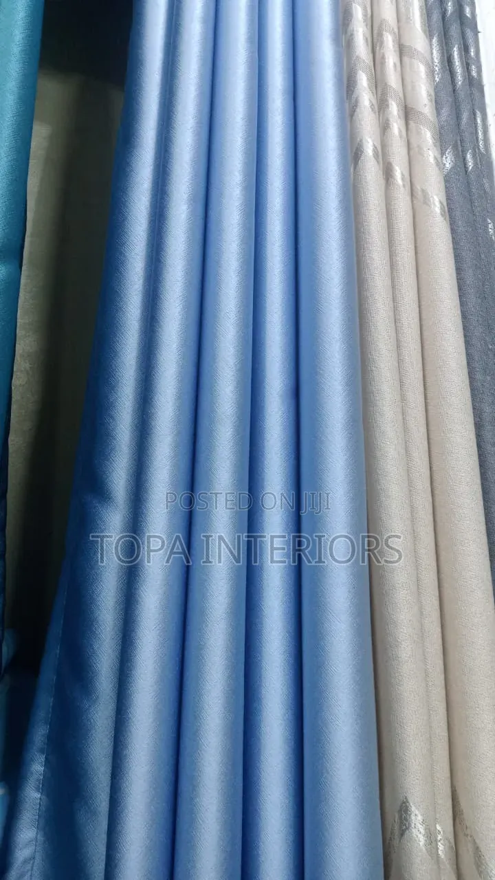 Blue Line Blackout Curtains for Home Decoration and Privacy