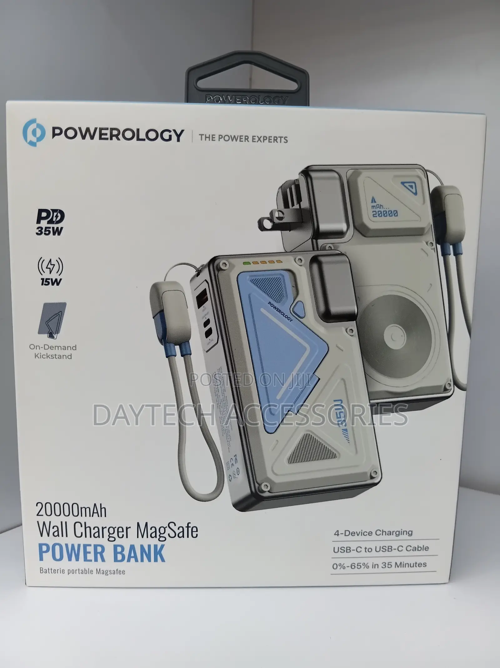 Powerology 20000mah Multiplug Wall Charger Magsafe Power Bank - Black