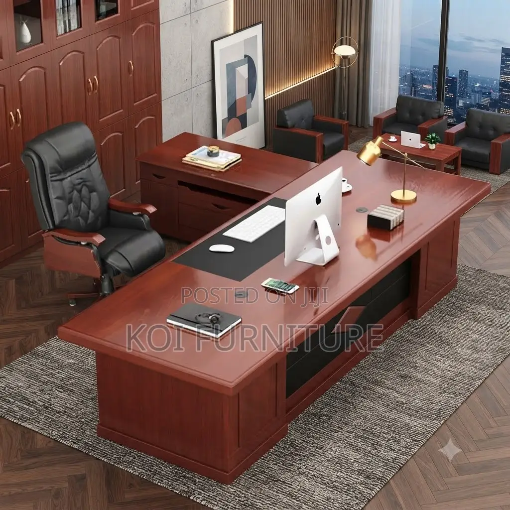 Office Desk; 1.8 Meters Executive Open Mahogany Office Desk