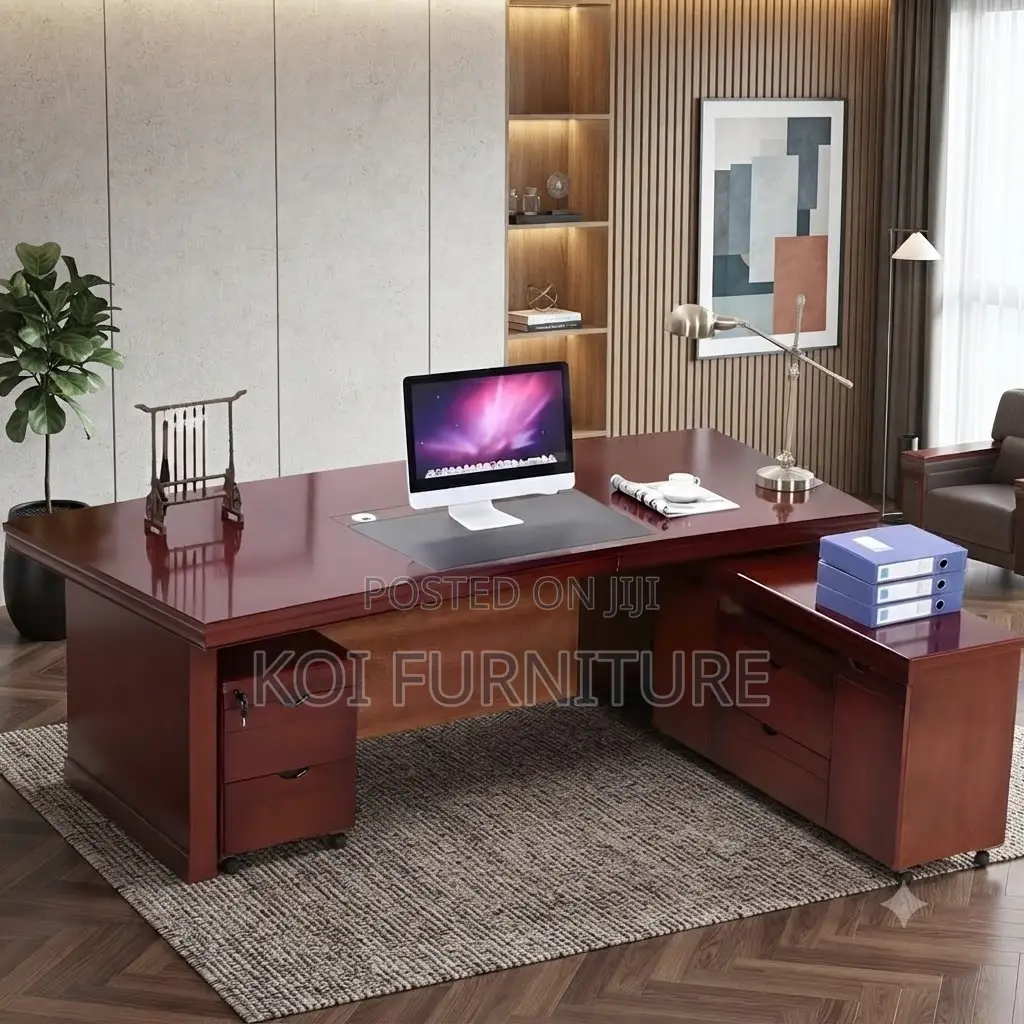 Office Desk; 1.8 Meters Executive Open Mahogany Office Desk