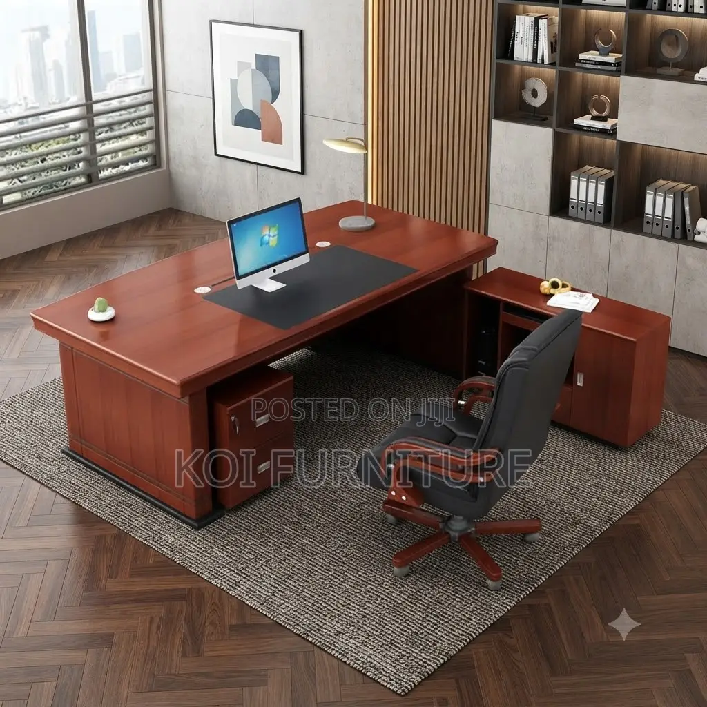 Office Desk; 1.8 Meters Executive Open Mahogany Office Desk