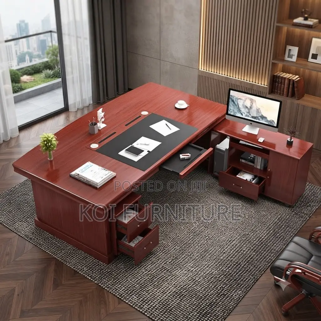 Office Desk; 1.8 Meters Executive Open Mahogany Office Desk