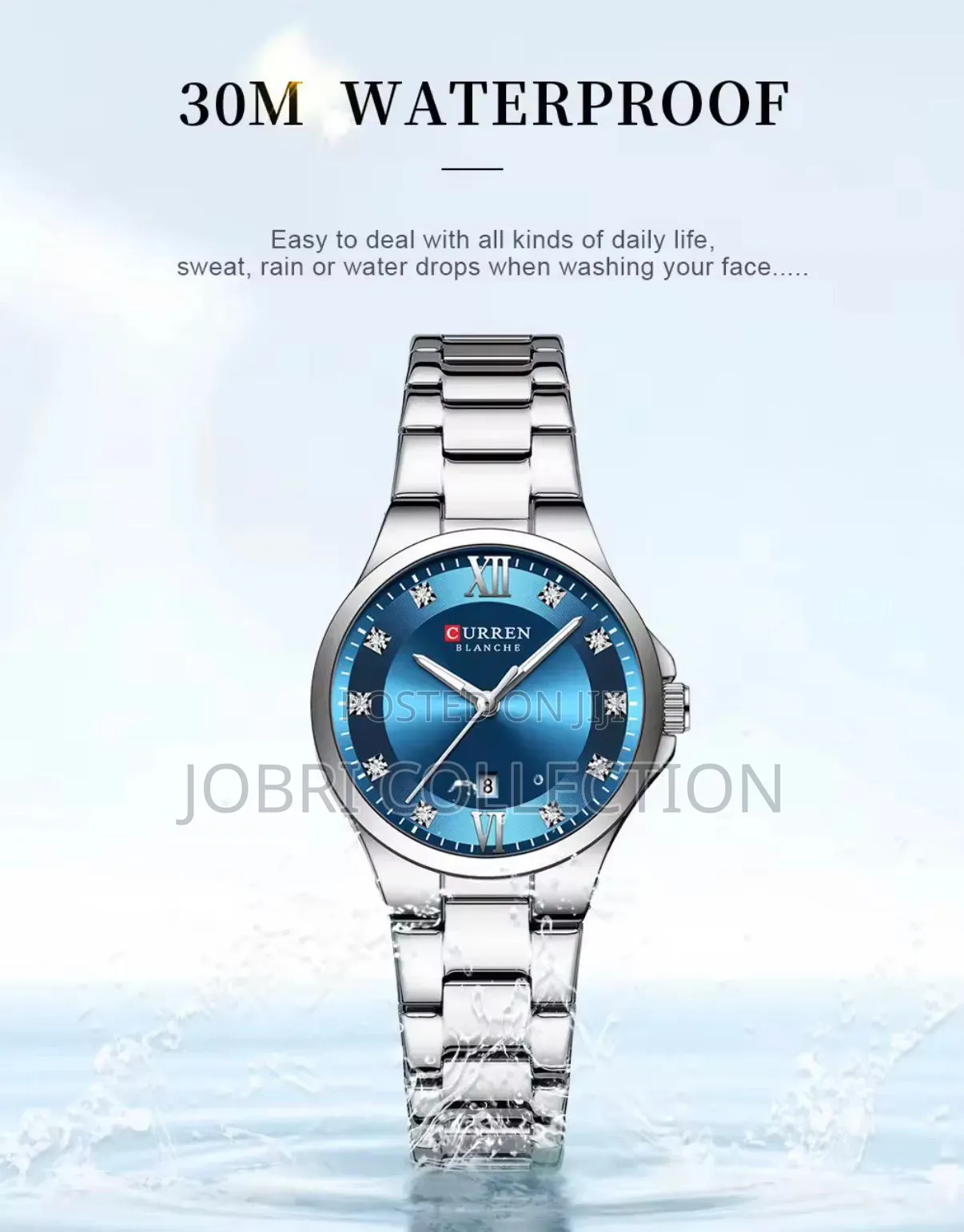 Blue Face Curren Ladies Silver Watch
