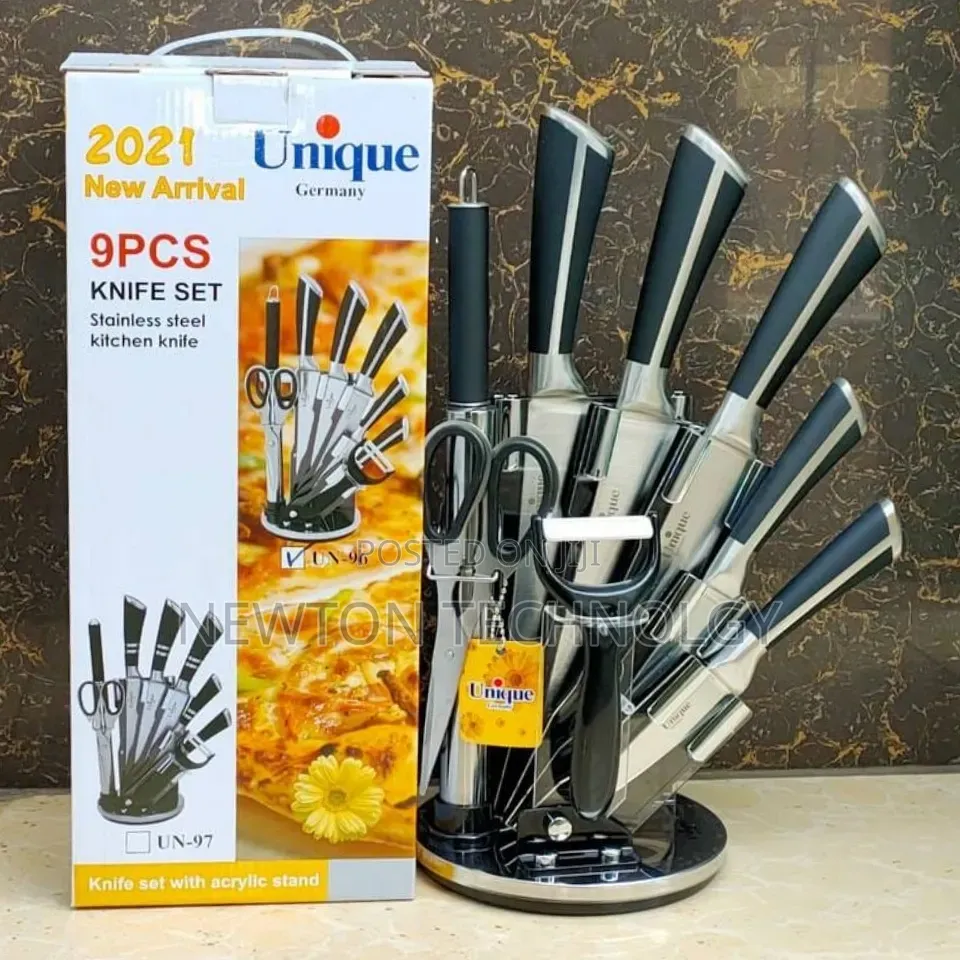 Unique 9pcs Kitchen Knife Set Stainless Steel Knives