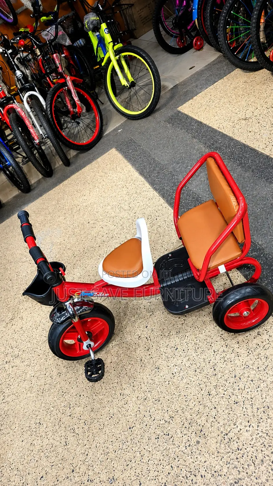 Kids Pedal Tricycle With Rear Passenger Seat
