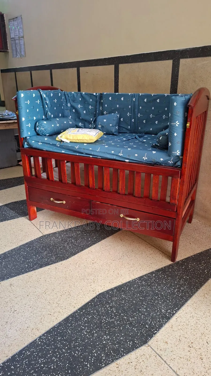 Baby Cot Full Set With Drawers - Solid 2×4