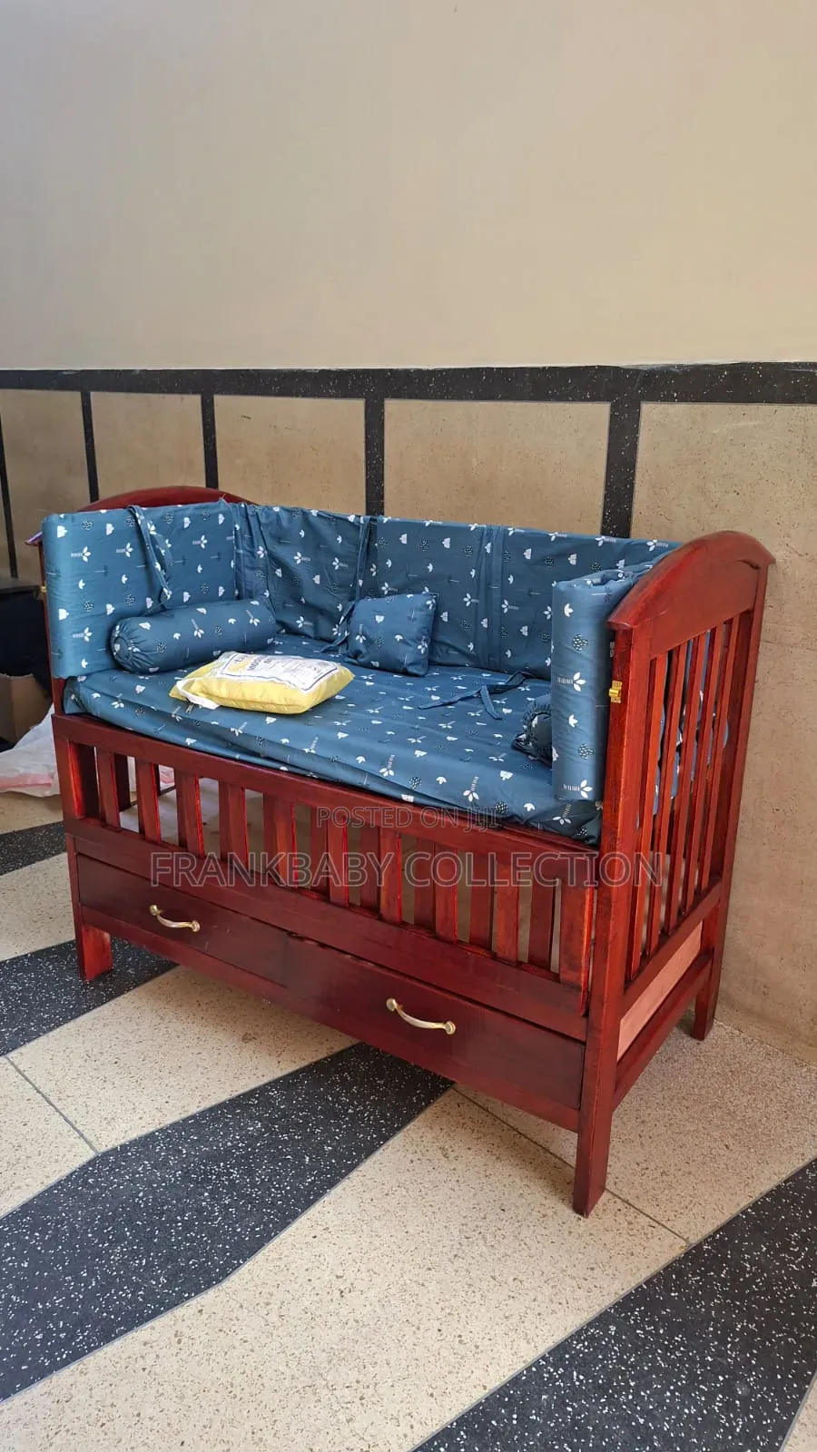 Baby Cot Full Set With Drawers - Solid 2×4