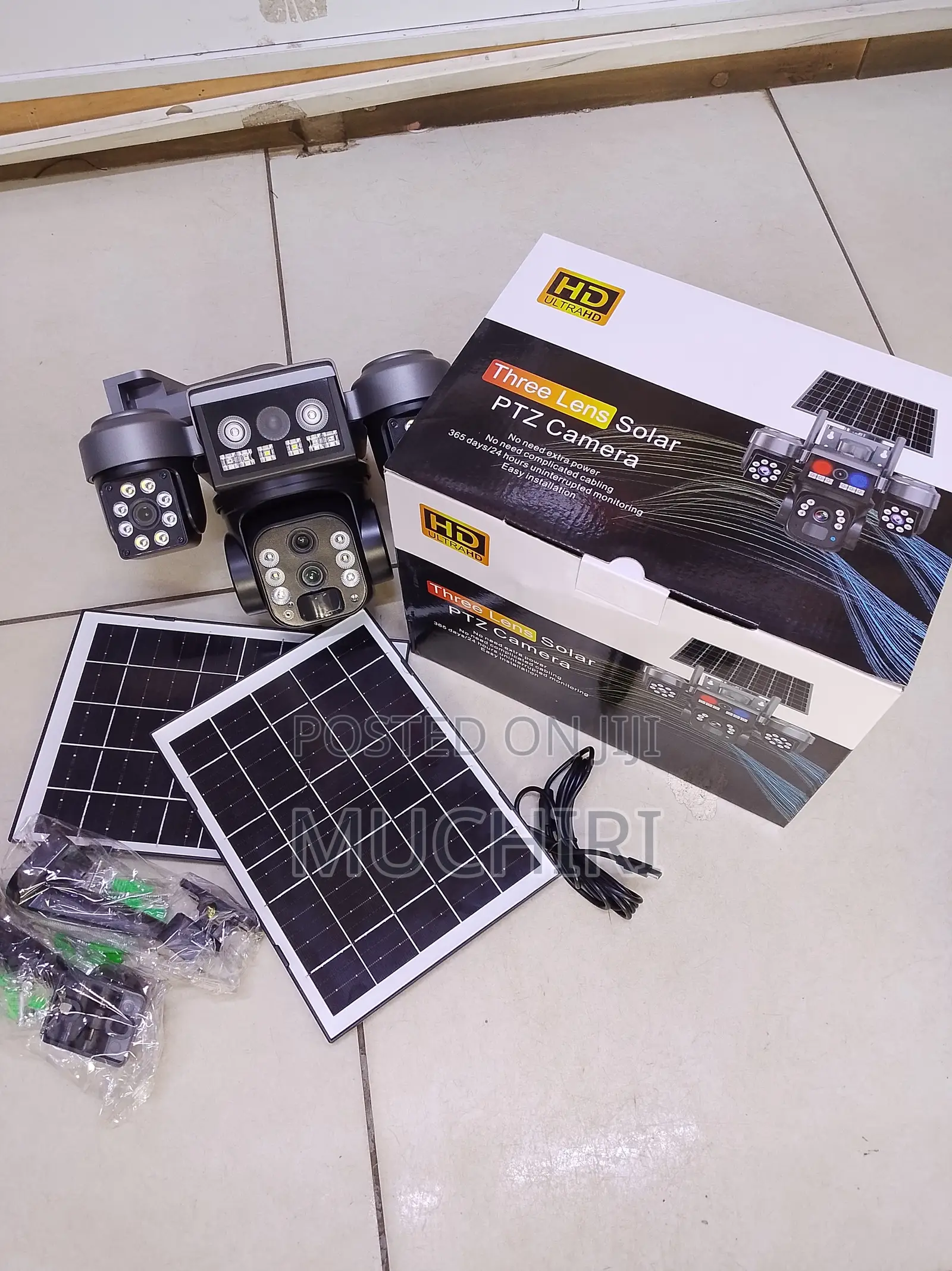 V380 4g Triple Lens Dual Panel Security Solar Camera