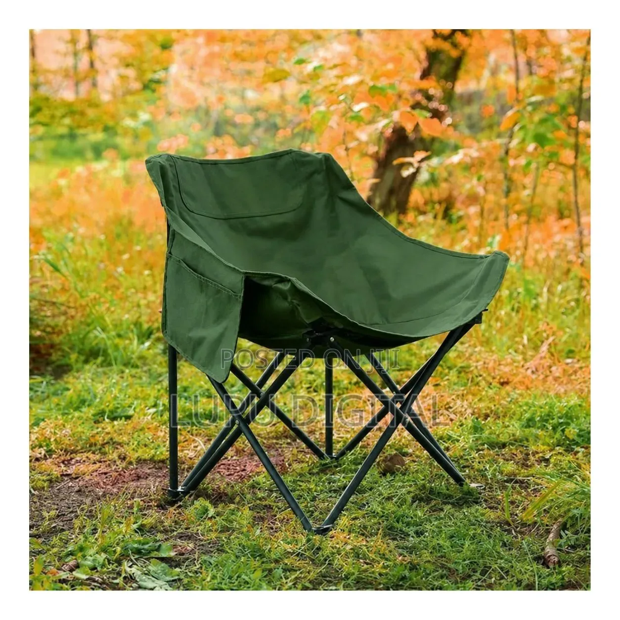 Outdoor Portable Camping Chair Beige, Green