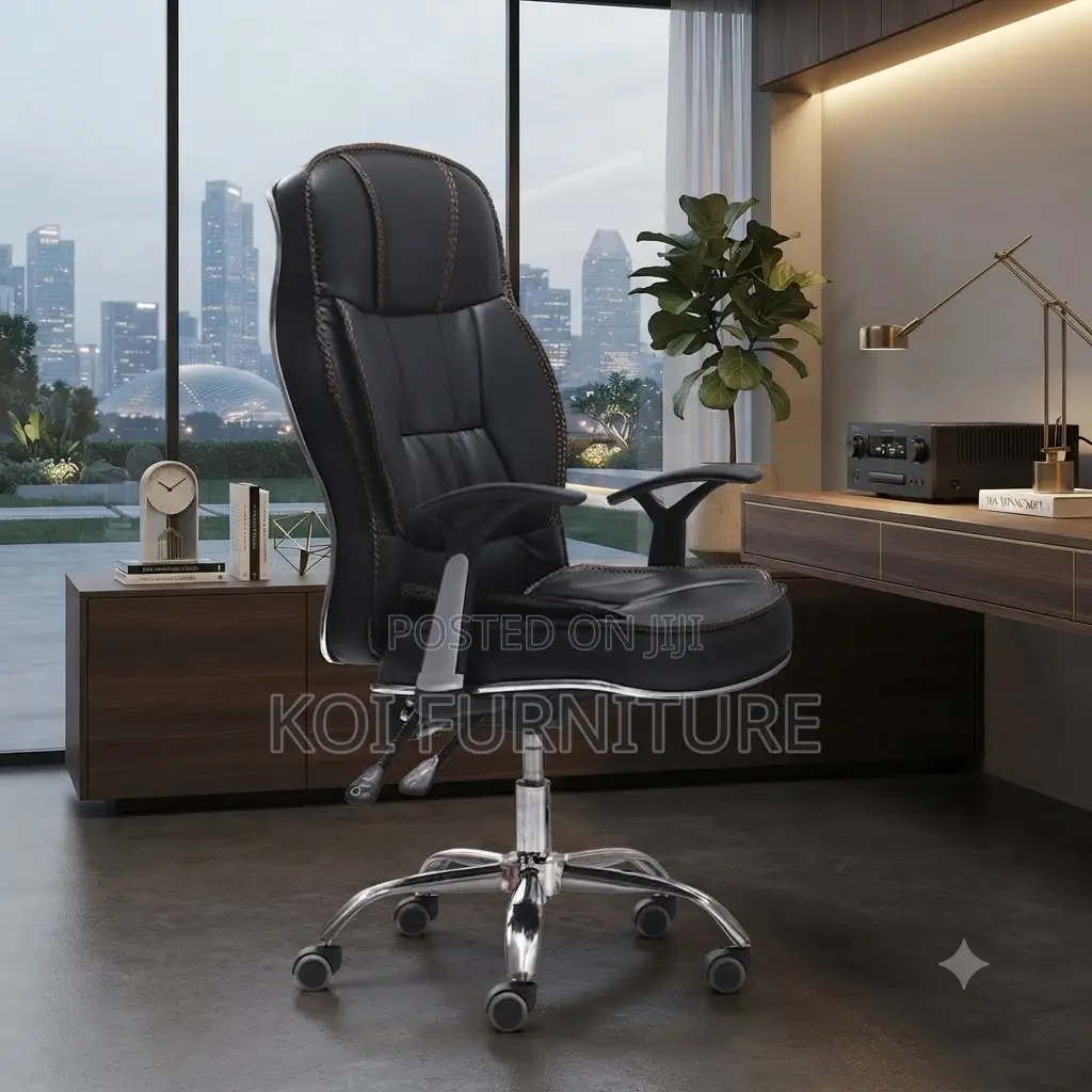 Office Chairs; Recliner Leather High Contoured Back Chairs