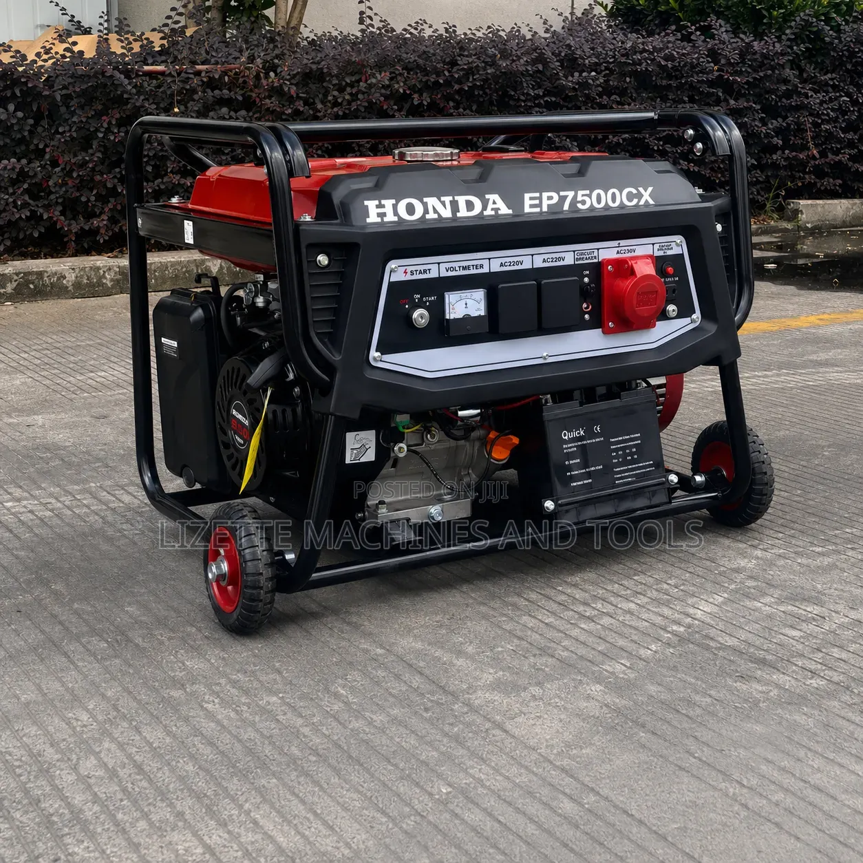 Honda 7.5kva Petrol Generator Keystart With Wheels and Handle