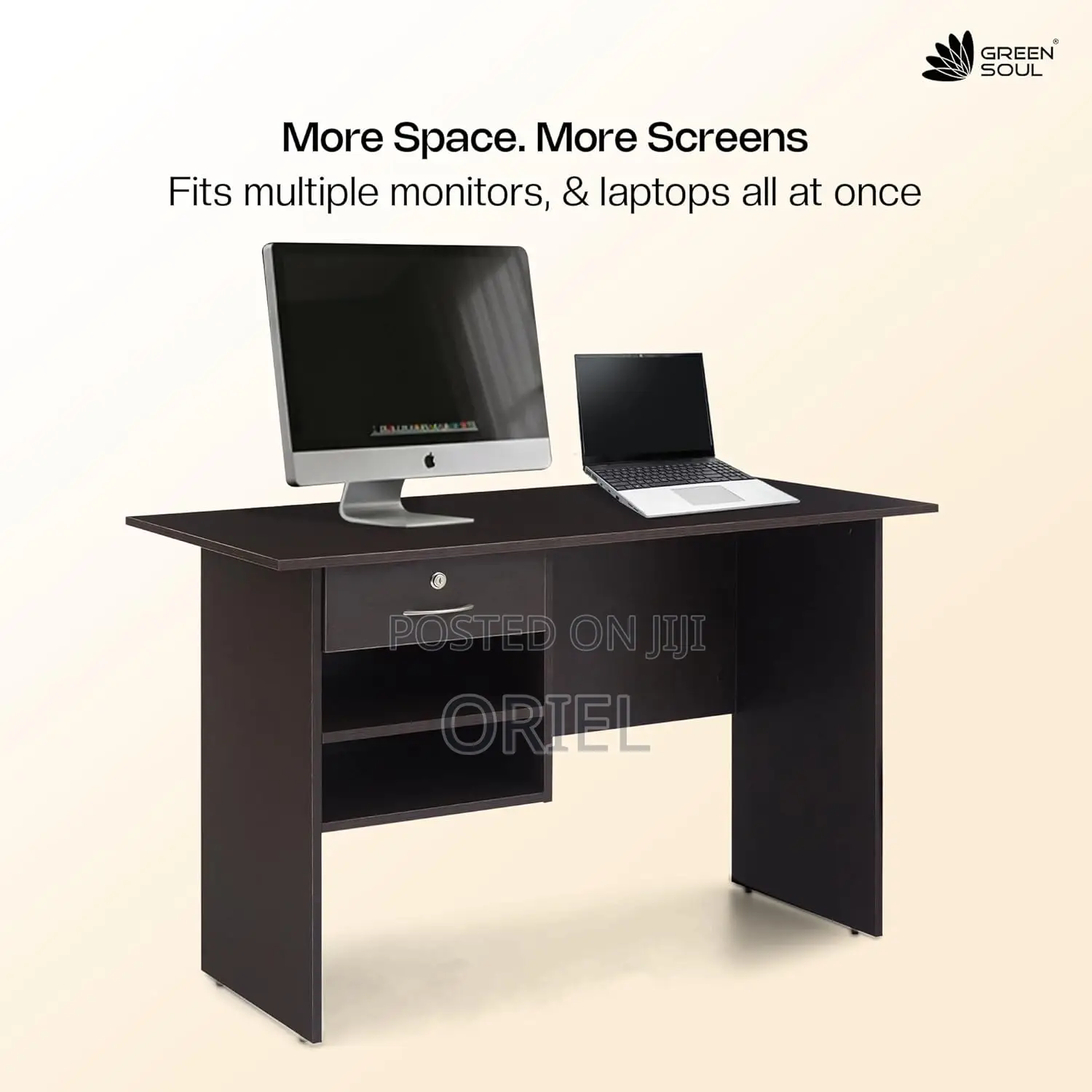 Office Desk : 900cm 2-Drawer Open Study Desk