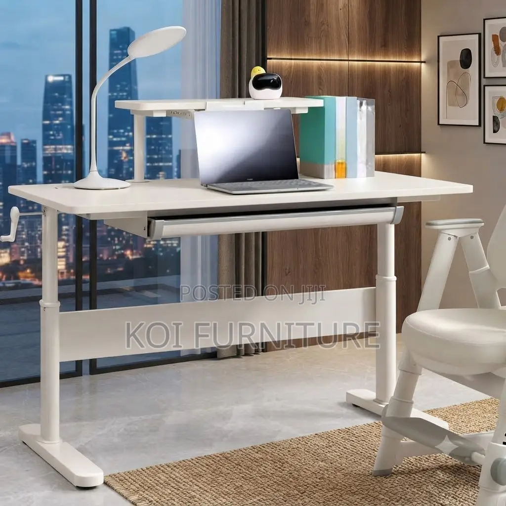 Office Desk; Hand Crank Manual Height Adjustable Office Computer Desk
