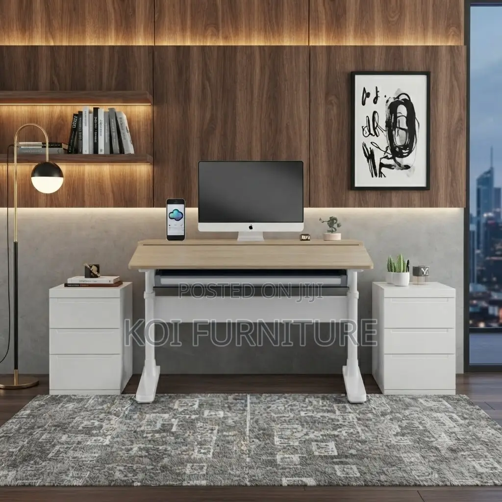 Office Desk; Hand Crank Manual Height Adjustable Office Computer Desk