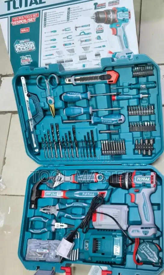 Total 165-Piece Cordless Drill Tool Kit