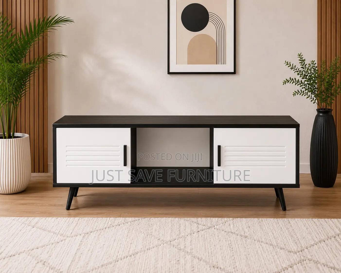 5ft Black White Modern Tv Stand