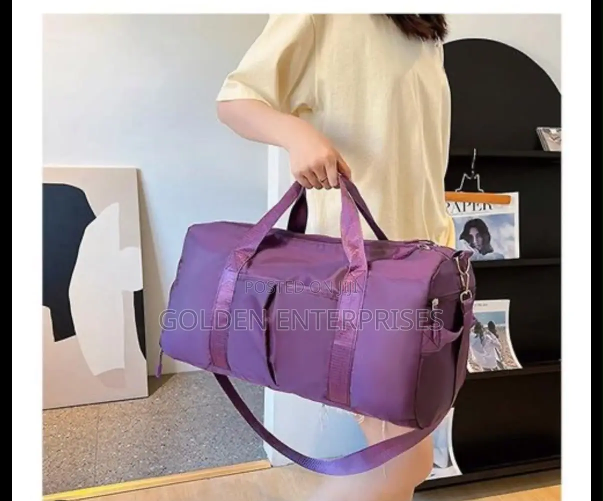 Purple Gym/Sport/Duffle Bag With Shoe Compartment