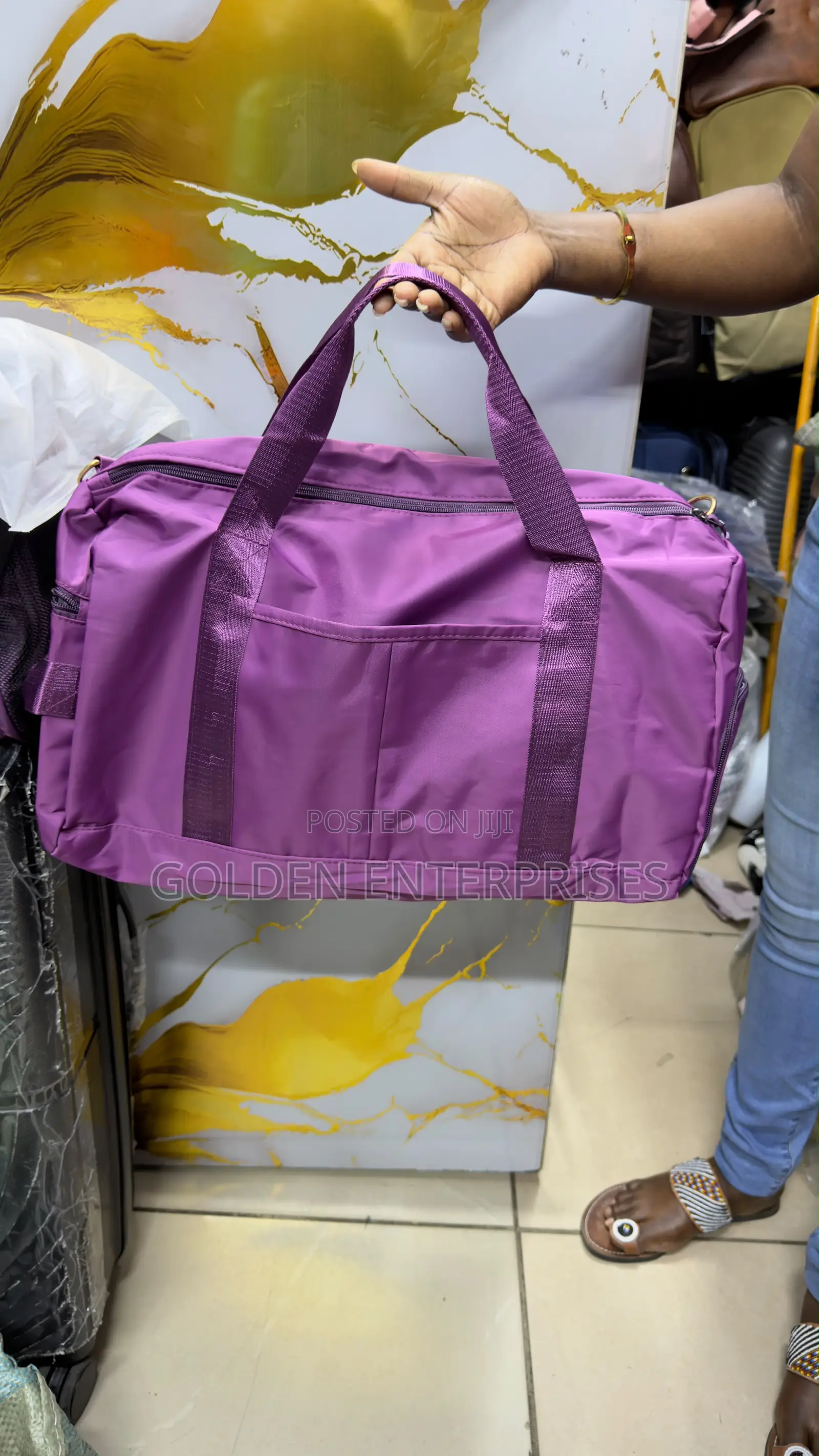 Purple Gym/Sport/Duffle Bag With Shoe Compartment