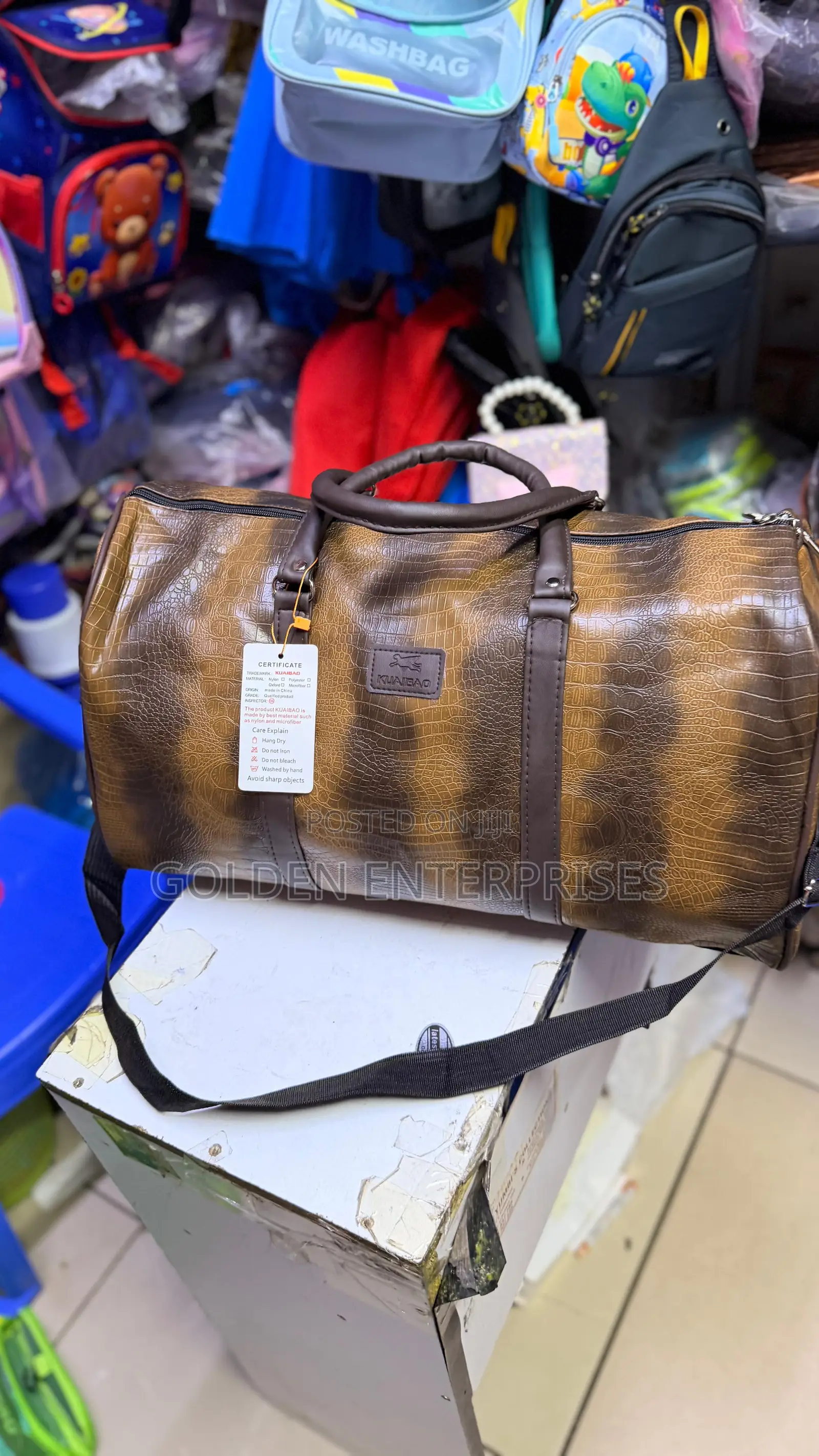 Luxury Crocodile Pattern Travel Duffel Bag