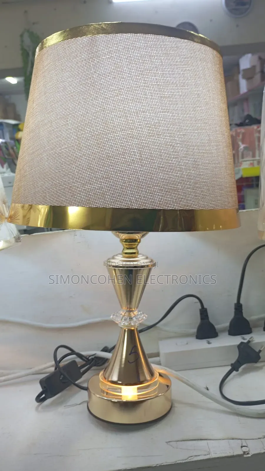 Luxury Gold Crystal Bedside Lamp