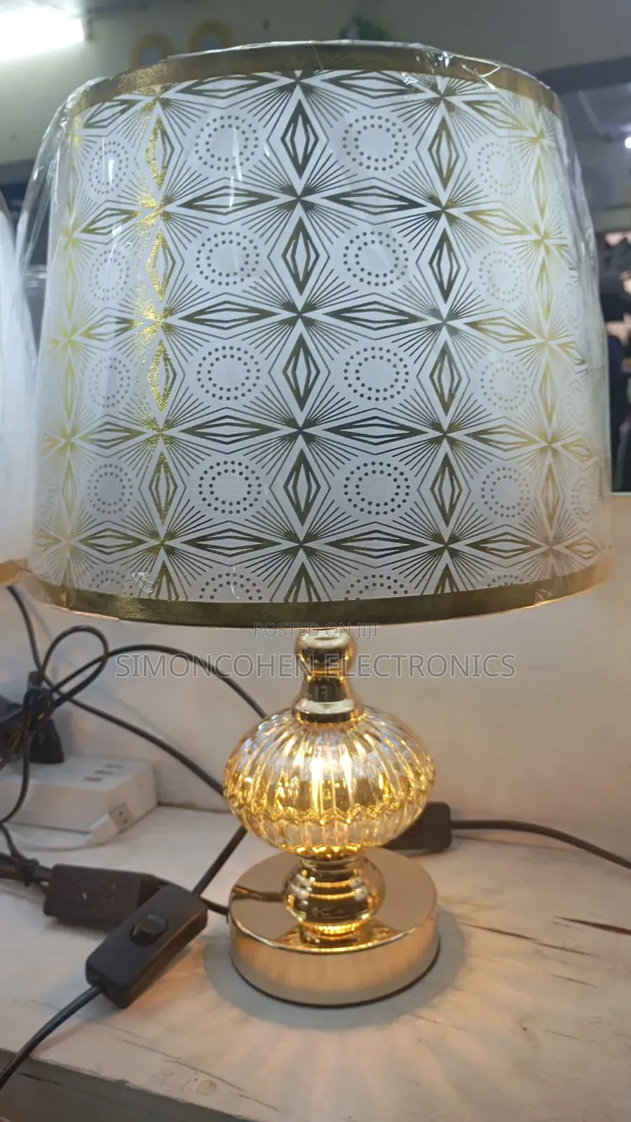 Luxury Gold Crystal Bedside Lamp