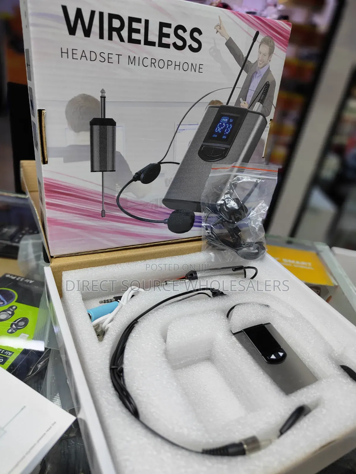 Rechargeable Wireless Headset Microphone With Receiver