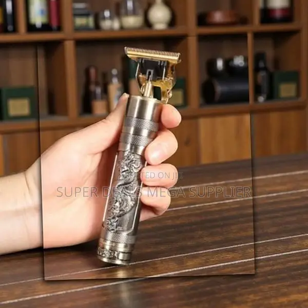Golden Engraved Vintage T9 Rechargeable Cordless Hair Cutting Clipper