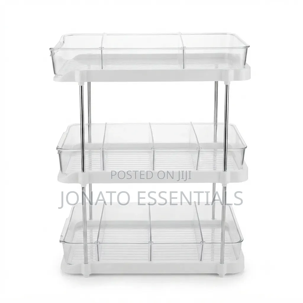 3-Tier Clear Storage Rack, Makeup Spice Organizer