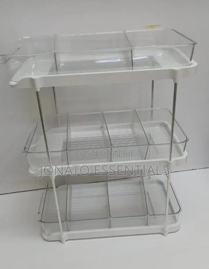3-Tier Clear Storage Rack, Makeup Spice Organizer